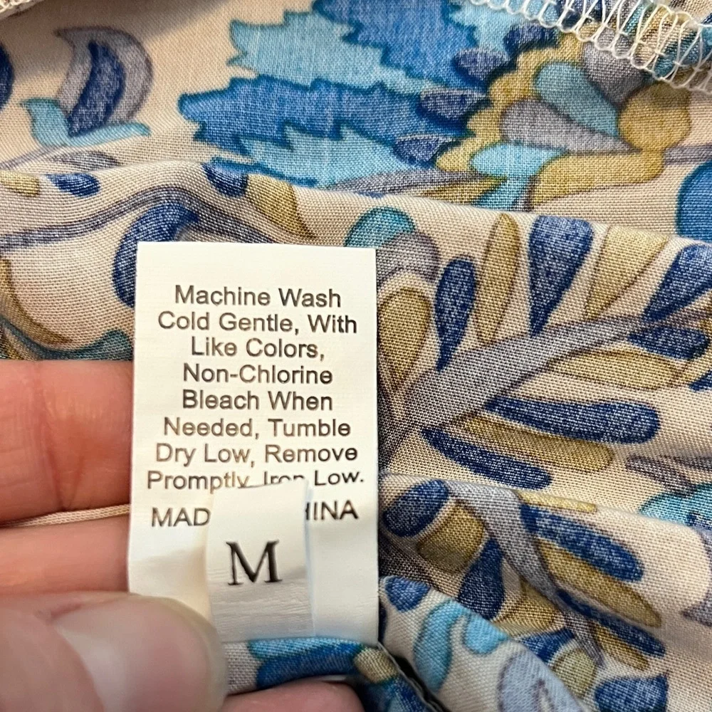 Floral Blue and Beige Women's Skirt